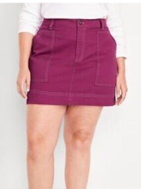 Old Navy Utility Mini Skirt Berry magenta Sz 8